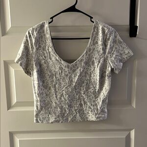 LULULEMON ALL IT TAKES Gray Leopard Print Women's Top